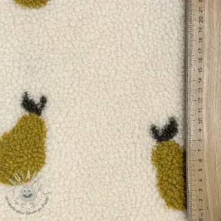 Tessuto per cappotti TEDDY JACQUARD Pears old lime