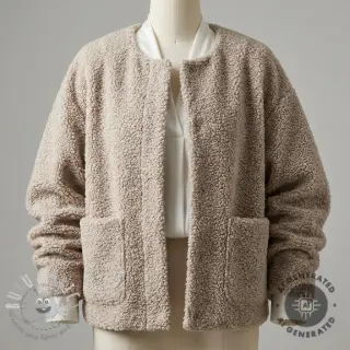 Tessuto per cappotti TEDDY beige