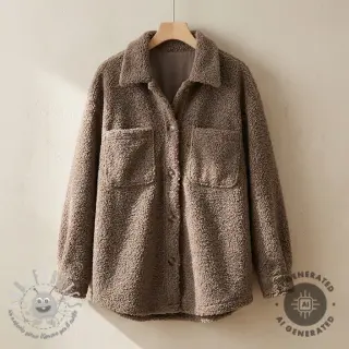Tessuto per cappotti TEDDY taupe