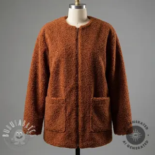 Tessuto per cappotti TEDDY rust