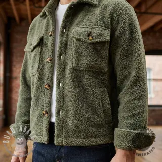 Tessuto per cappotti TEDDY forest green