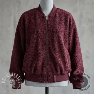 Tessuto per cappotti TEDDY rouge
