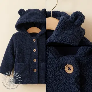 Tessuto per cappotti TEDDY navy