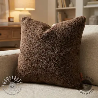 Tessuto per cappotti TEDDY dark brown
