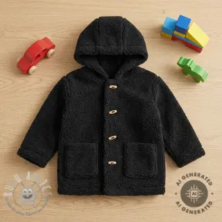 Tessuto per cappotti TEDDY black