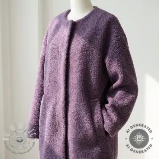 Tessuto per cappotti TEDDY purple
