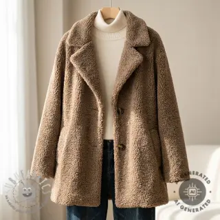 Tessuto per cappotti TEDDY soft taupe