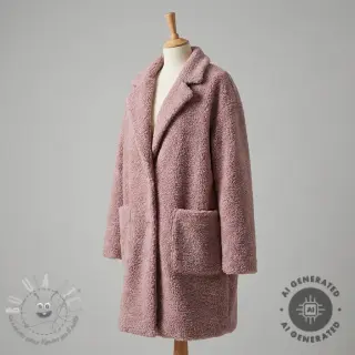 Tessuto per cappotti TEDDY dark powder