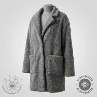 Tessuto per cappotti TEDDY grey