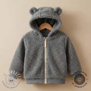 Tessuto per cappotti TEDDY grey
