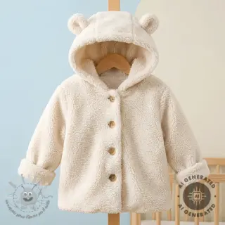 Tessuto per cappotti TEDDY ecru