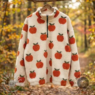 Tessuto per cappotti TEDDY JACQUARD Apples