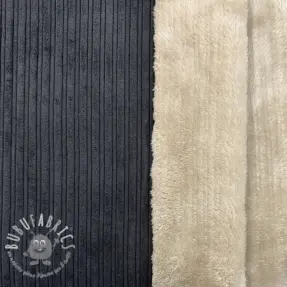 Velluto a coste Cofur fleece black