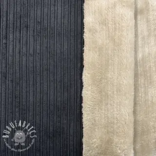 Velluto a coste Cofur fleece black