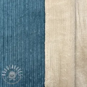 Velluto a coste Cofur fleece petrol