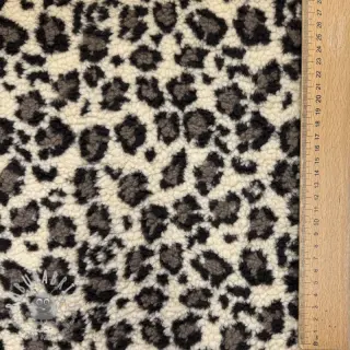 Tessuto per cappotti TEDDY JACQUARD Animal skin brown