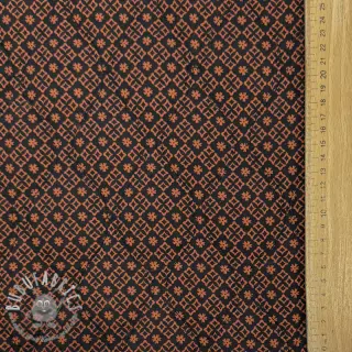 Tessuto di cotone VOILE STEPPED Flowerie black digital print