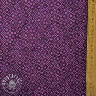 Tessuto di cotone VOILE STEPPED Flowerie purple digital print