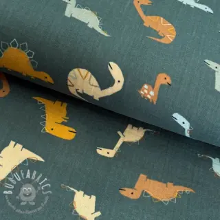 Mussola/Doppia garza Dinosaurus green