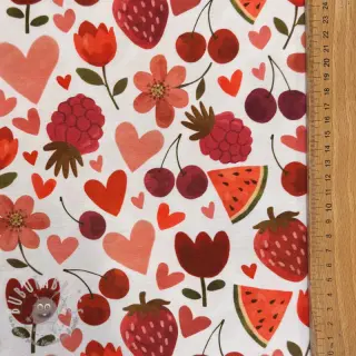 Jersey Juicy fruits white digital print
