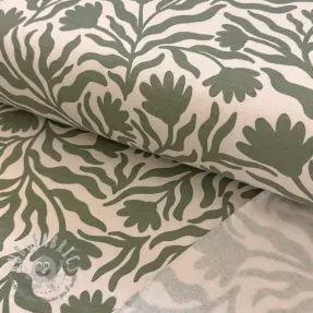 Felpa garzata Flowers army green SIMPLY NATURAL