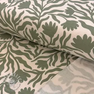 Felpa garzata Flowers army green SIMPLY NATURAL