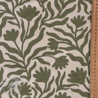 Felpa garzata Flowers army green SIMPLY NATURAL