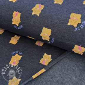 Felpa garzata Lucky cat navy melange