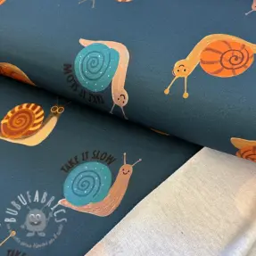 Felpa garzata Snails petrol digital print