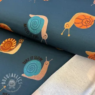 Felpa garzata Snails petrol digital print