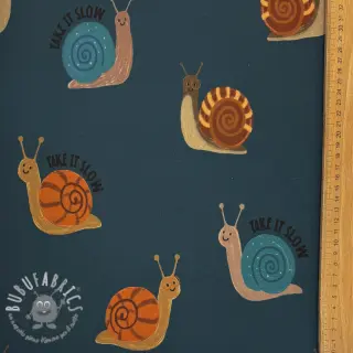 Felpa garzata Snails petrol digital print