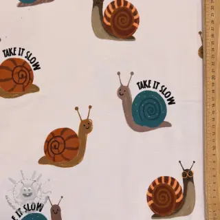 Felpa garzata Snails off white digital print