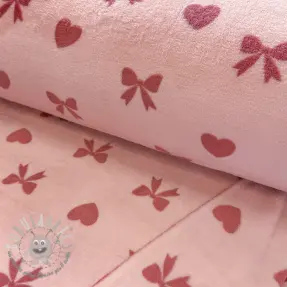 Fleece Bows and hearts pink