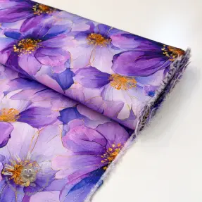 Viscosa SATIN Paloma purple digital print
