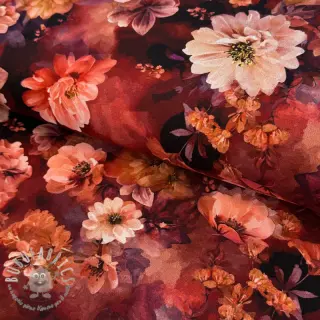 Jersey Flowers Junie red digital print