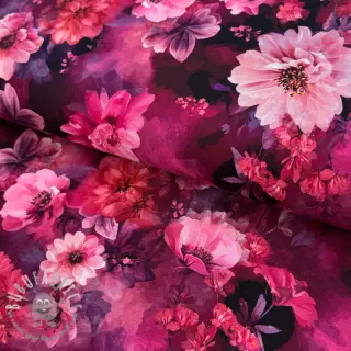 Jersey Flowers Junie pink digital print