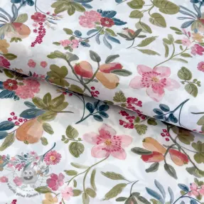Tessuto di cotone Floweria nova white digital print