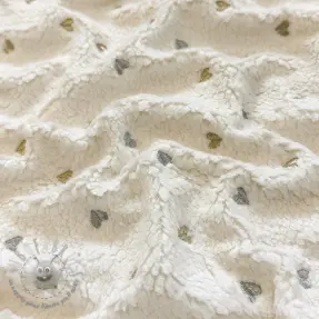 Sherpa SOFT EMBROIDERY Hearts silver gold