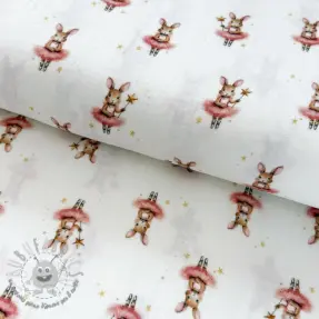 Mussola/Doppia garza Bunnies white digital print