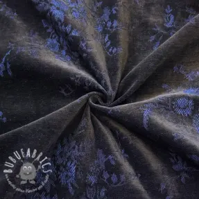JEANS DENIM VELVET JACQUARD Flowers black