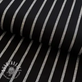Viscosa con lino YARN DYED Dashed strip black