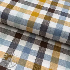 Viscosa con lino YARN DYED Checks brown