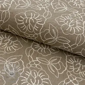Viscosa con lino EMBROIDERY Latizia sand
