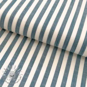 Viscosa YARN DYED Stripes SMALL petrol
