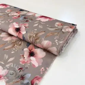 Viscosa SATIN Daphne pink digital print