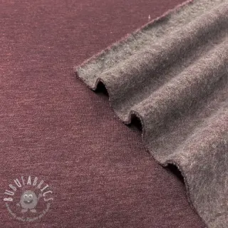 Felpa garzata JOGGING aubergine melange