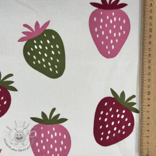 Felpa garzata JOGGING Strawberries ecru