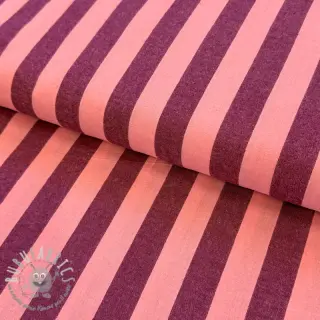 Tessuto di cotone YARN DYED NOVA Stripe aubergine