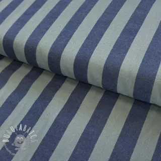 Tessuto di cotone YARN DYED NOVA Stripe blue green