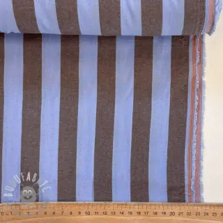 Tessuto di cotone YARN DYED NOVA Stripe blue brown